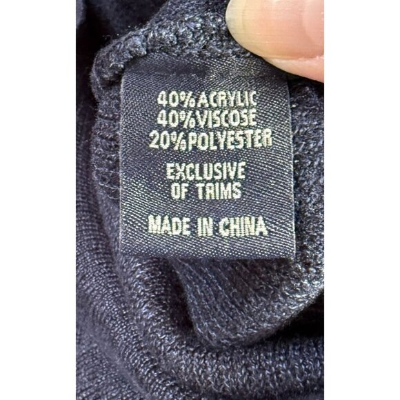 Michael 88 Irvin Mens Navy Blue Mock Neck Sweater XXL Cable Knit Button Detail - Picture 14 of 14